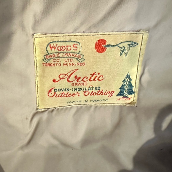 Woods Bag & Canvas Vintage Down Insulated Fur Lined Hood Winter Jacket size XL - Picture 6 of 6
